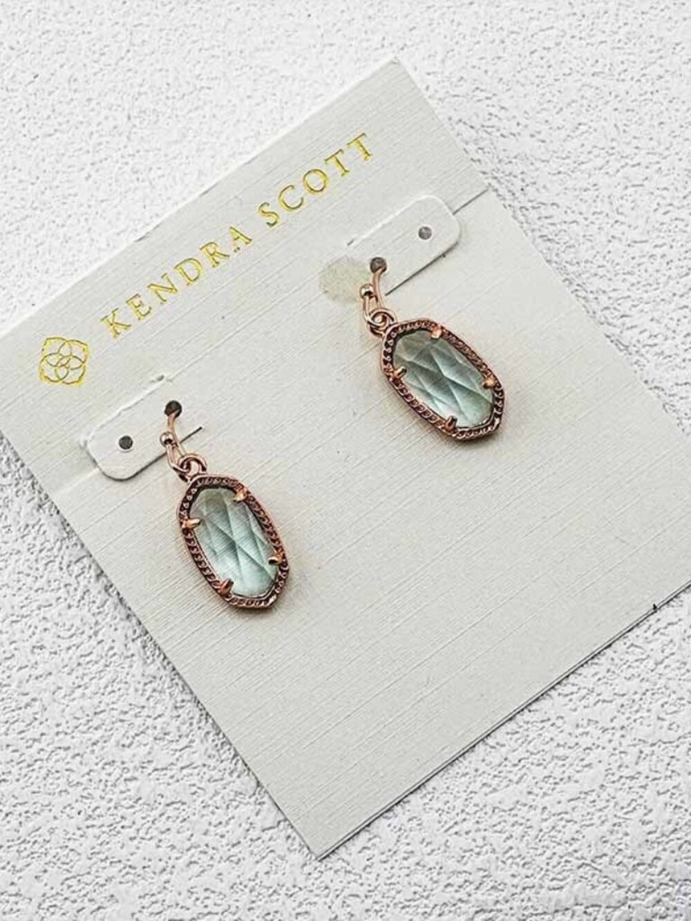 Kendra Scott Light Sea Blue Glass Earrings